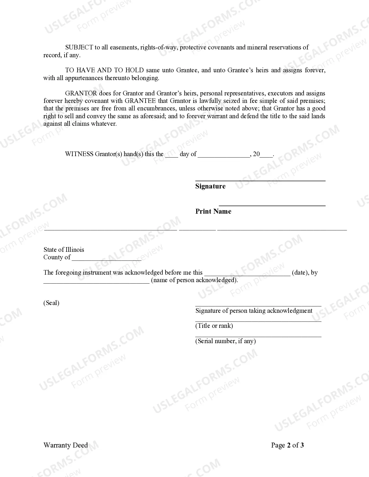 Preview Warranty Deed from Individual to Individual