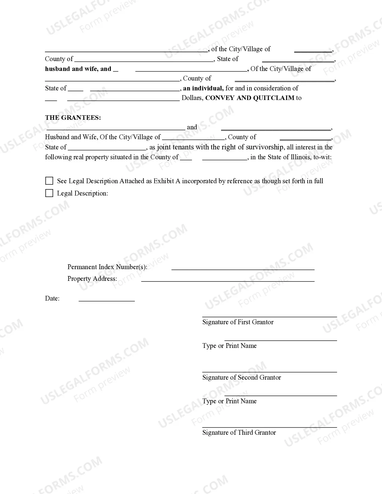 Preview Quitclaim Deed - Husband, Wife and an Individual to Husband and Wife