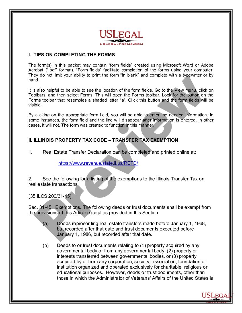 Naperville Illinois Warranty Deed In Lieu Of Foreclosure Deed Lieu Real Estate Us Legal Forms 1693