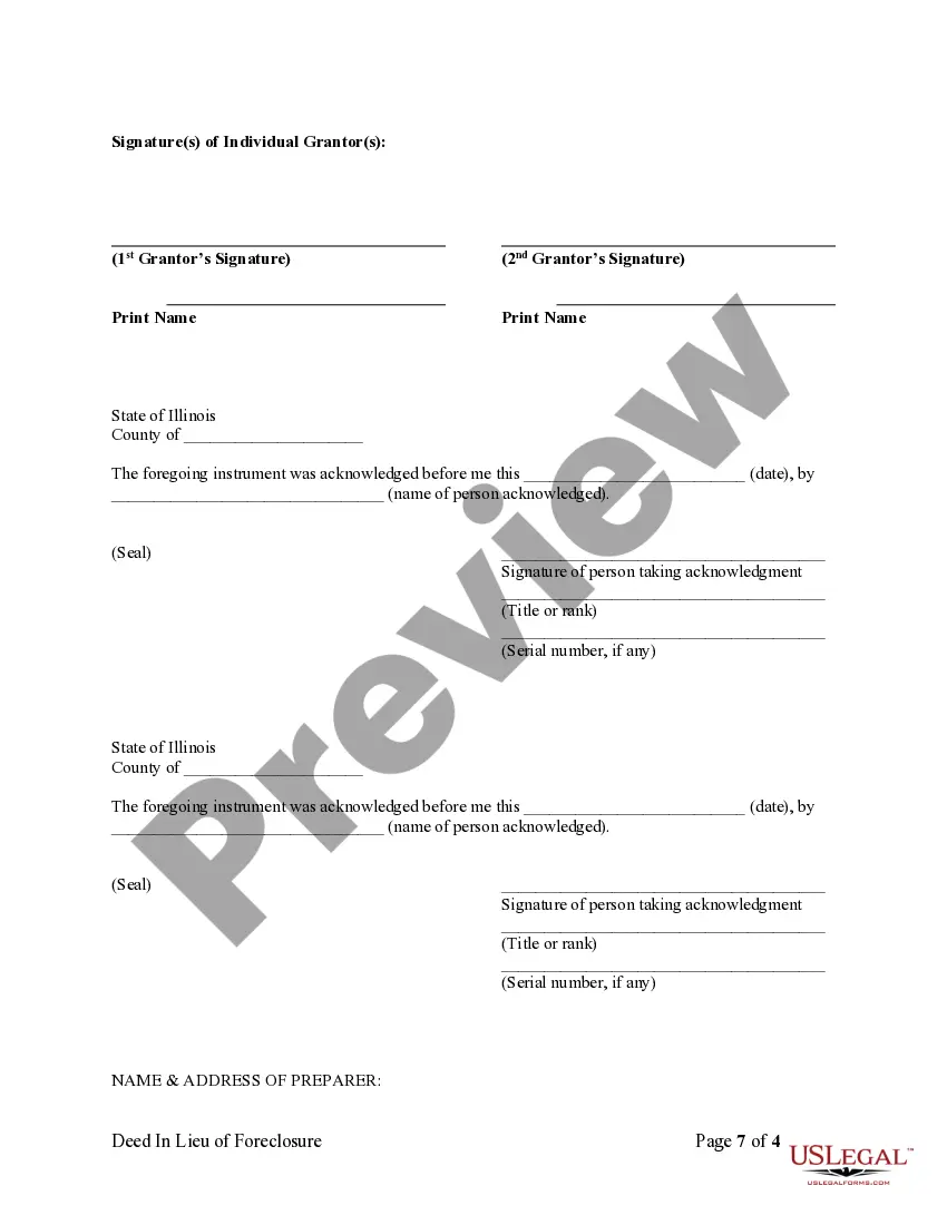 Get Warranty Deed in Lieu of Foreclosure Preview Warranty Deed in Lieu of Foreclosure