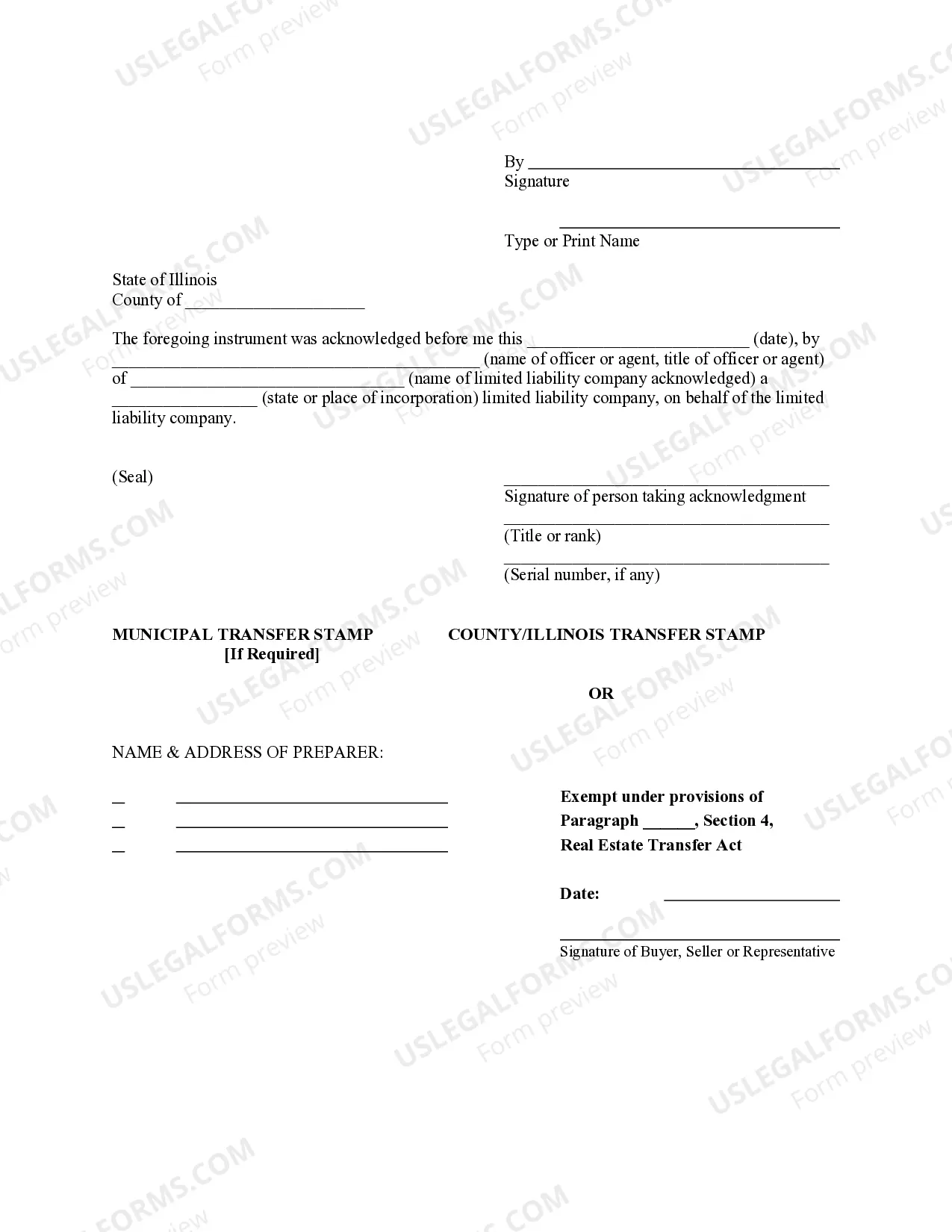 Preview Quitclaim Deed - Limited Liability Company to Husband and Wife