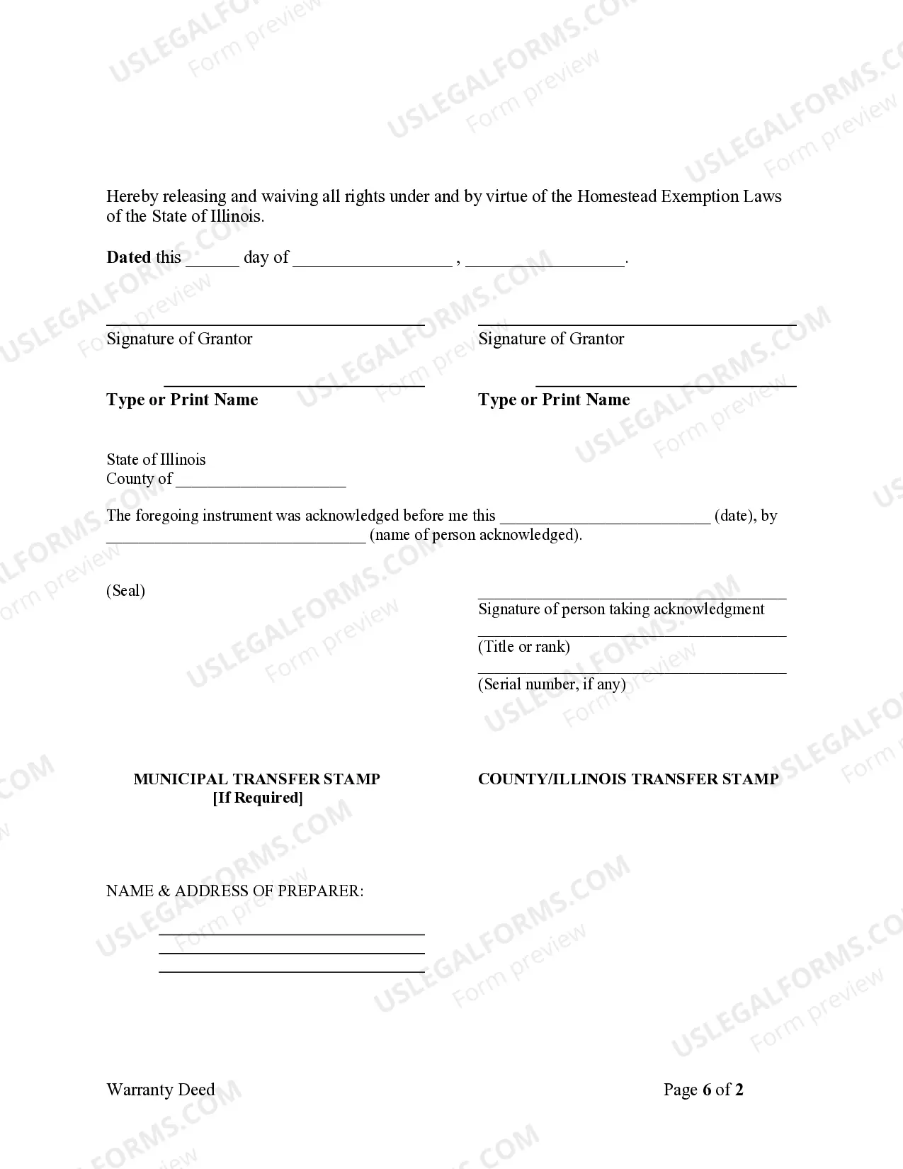 Preview Warranty Deed - Two Individuals to Two Individuals