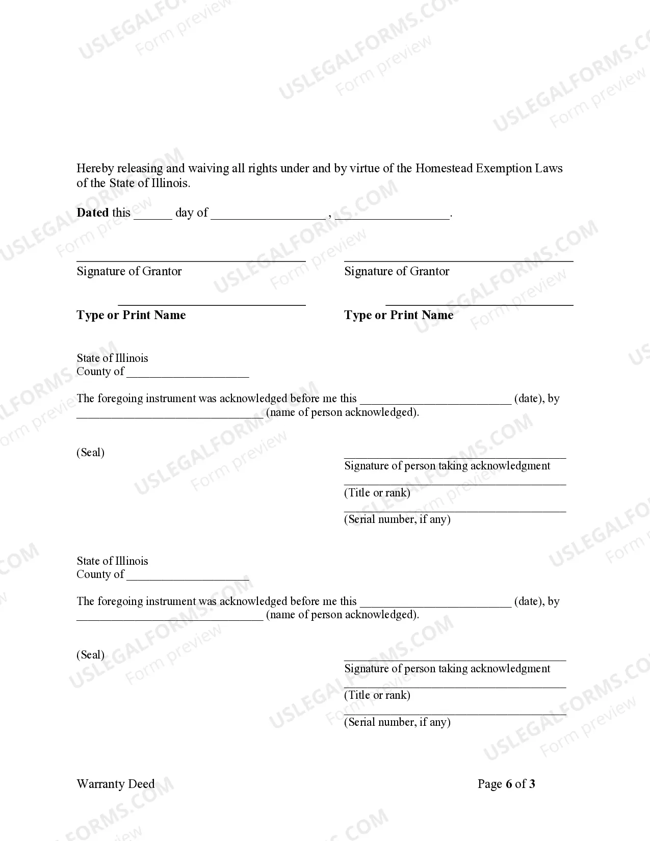 Preview Warranty Deed - Two Individuals to Two Trusts