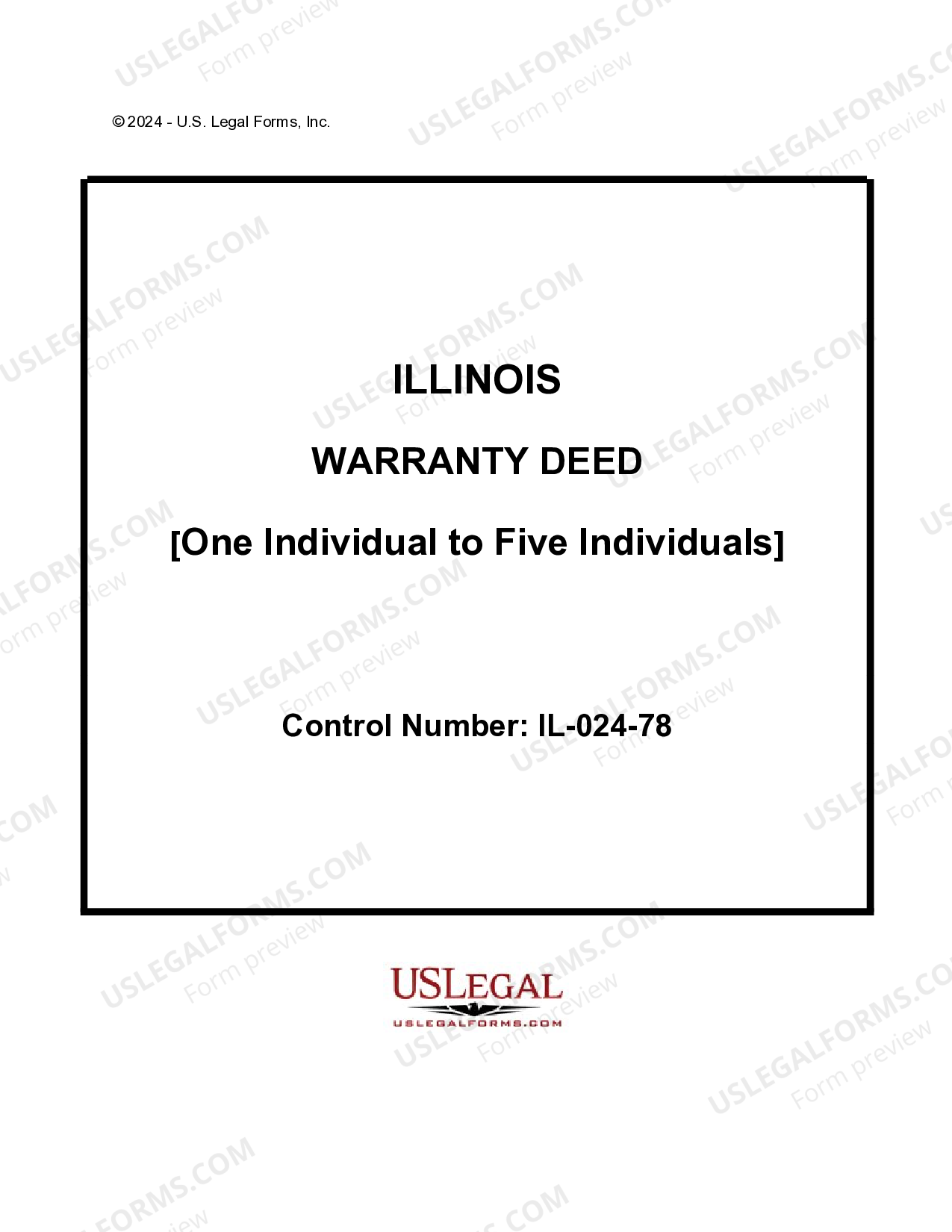 Illinois Warranty Deed from an Individual Grantor to Five Individual