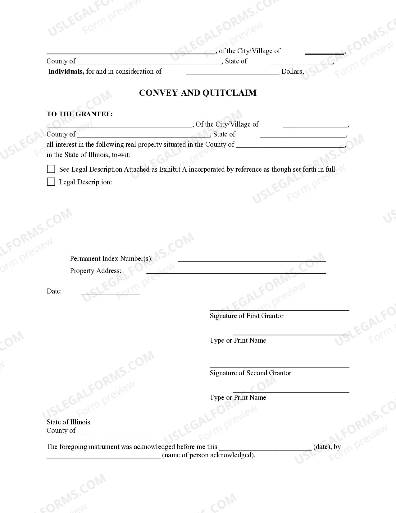 Preview Quitclaim Deed from Two Individuals to One Individual