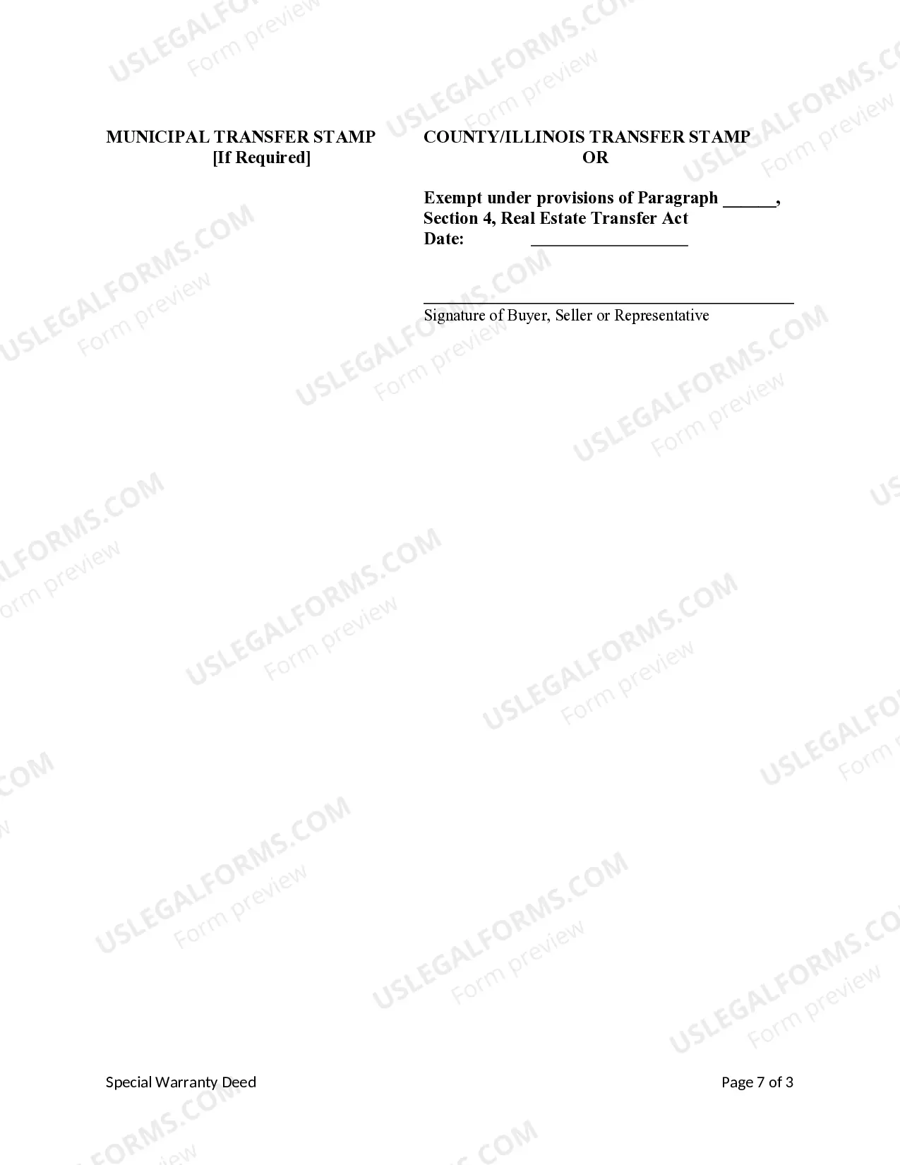 Preview Special Warranty Deed - Limited Liability Company to Limited Liability Company