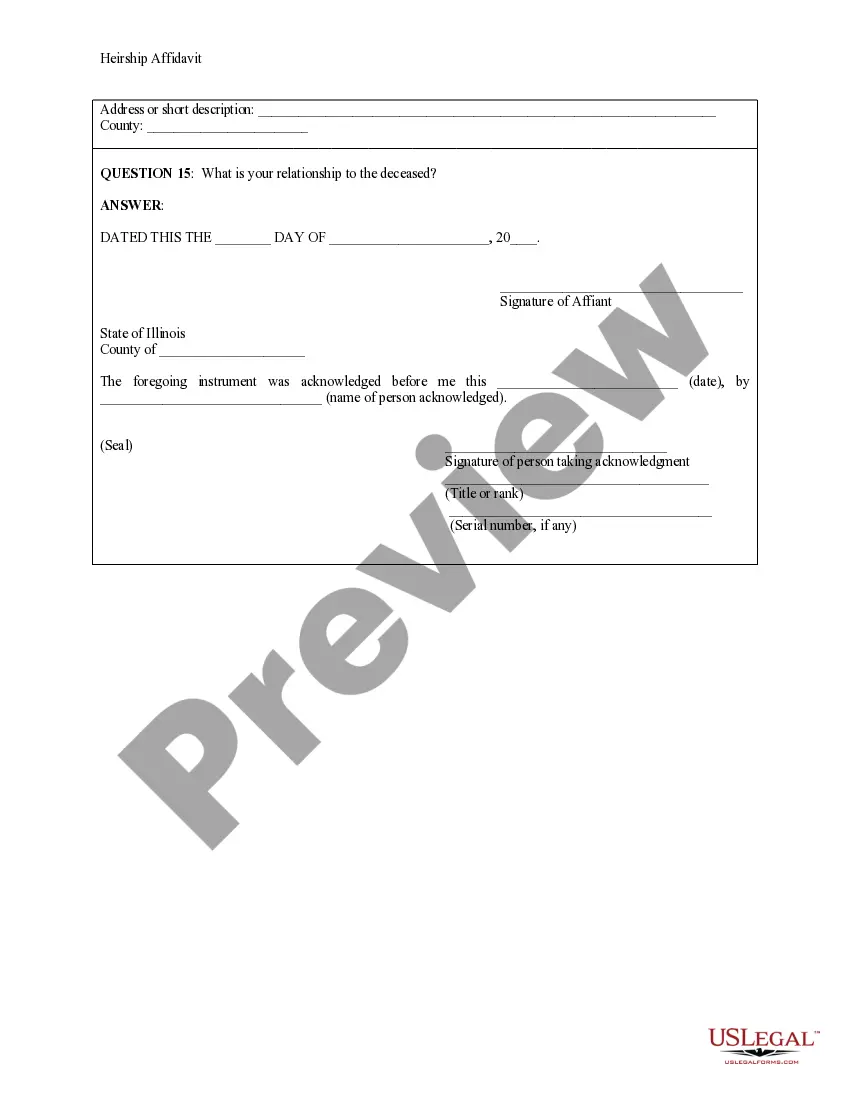 Get Heirship Affidavit - Descent Preview Heirship Affidavit - Descent