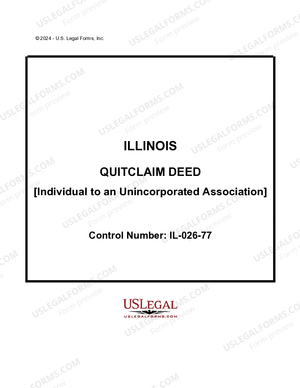 Illinois Quitclaim Deed - Individual to an Unincorporated Association ...