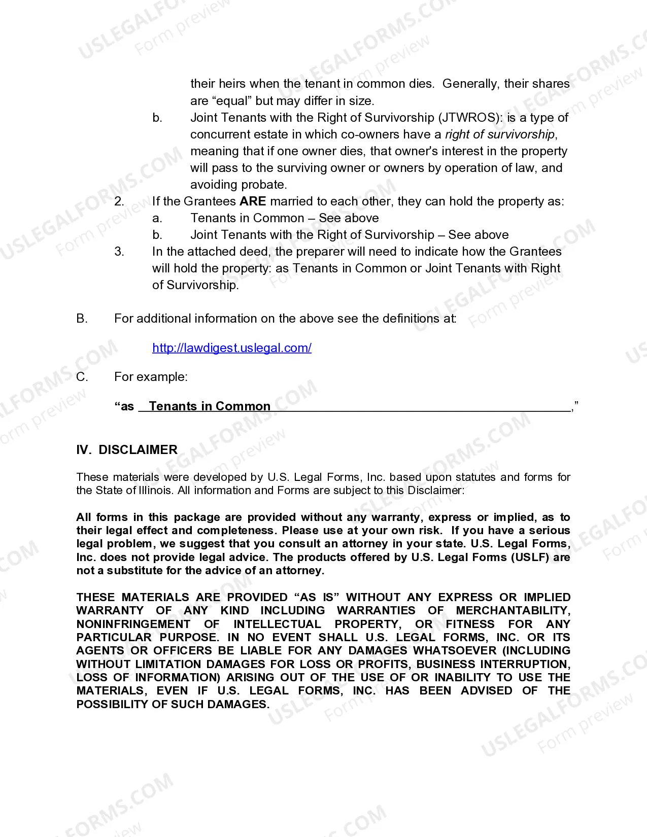 Preview Warranty Deed - Trust to Two Individuals / Husband and Wife