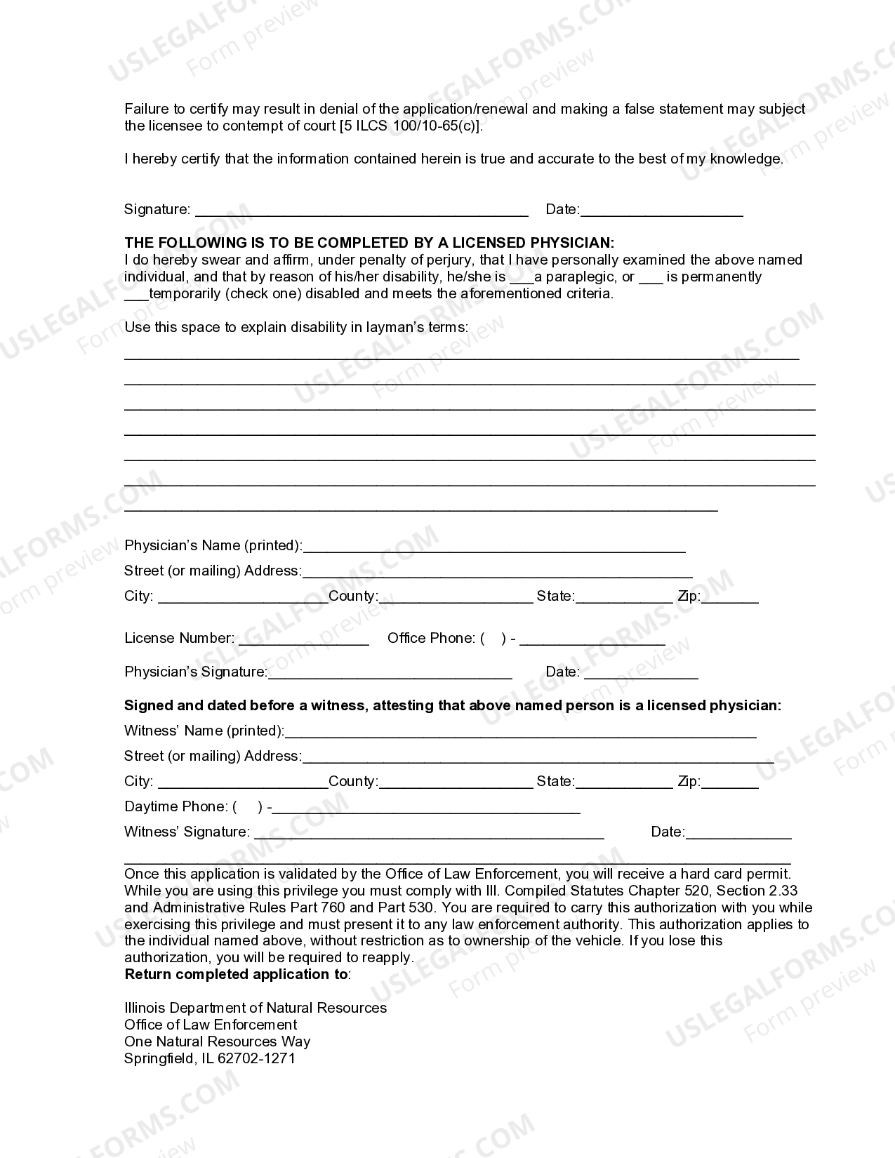 Disabled Hunter Site Access Permit for Illinois Handicap Hunting