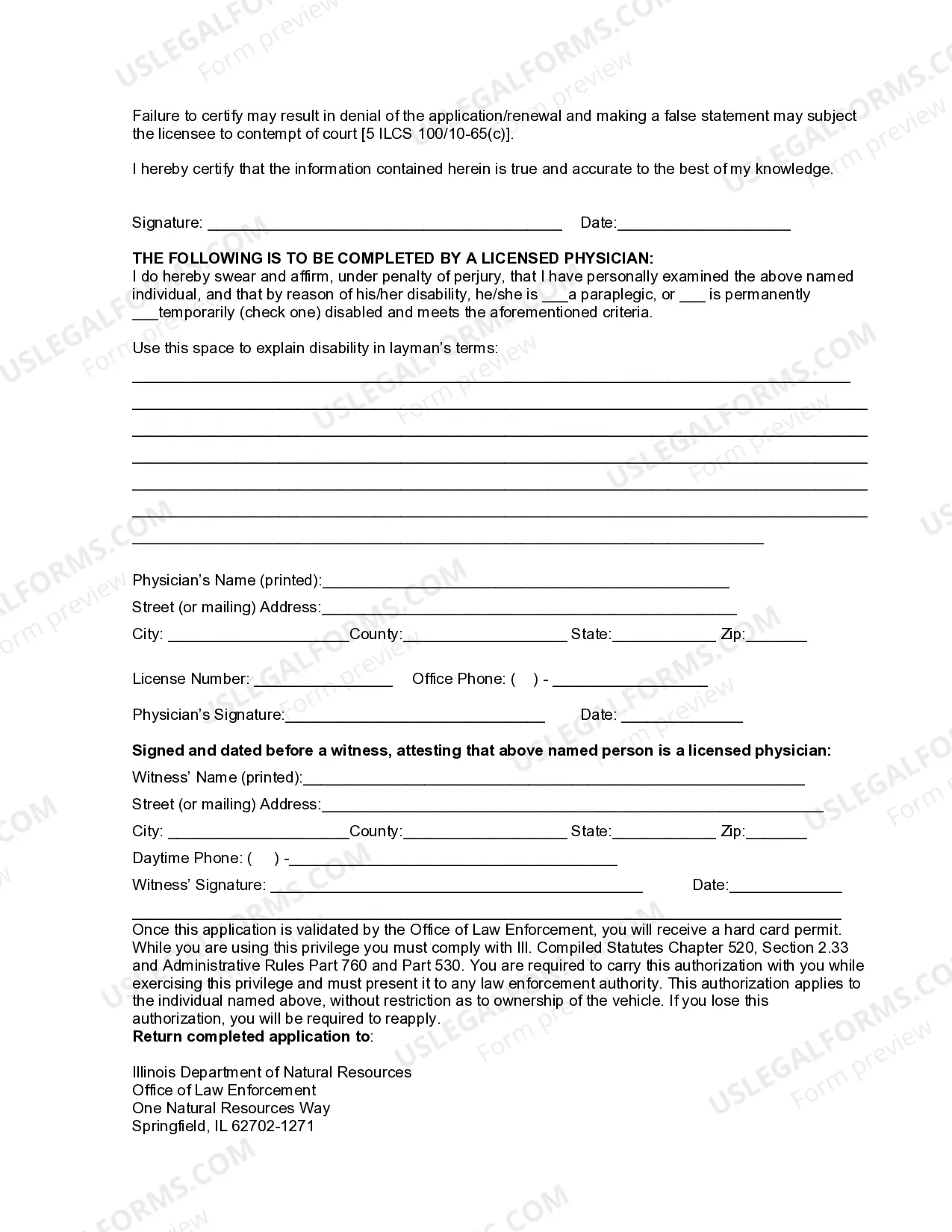 Preview Disabled Hunter Site Access Permit