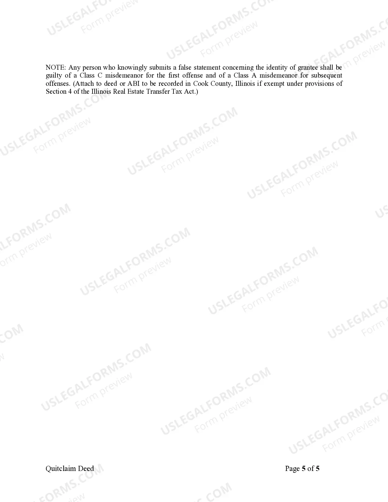 Preview Quitclaim Deed from Individual to Two Individuals in Joint Tenancy