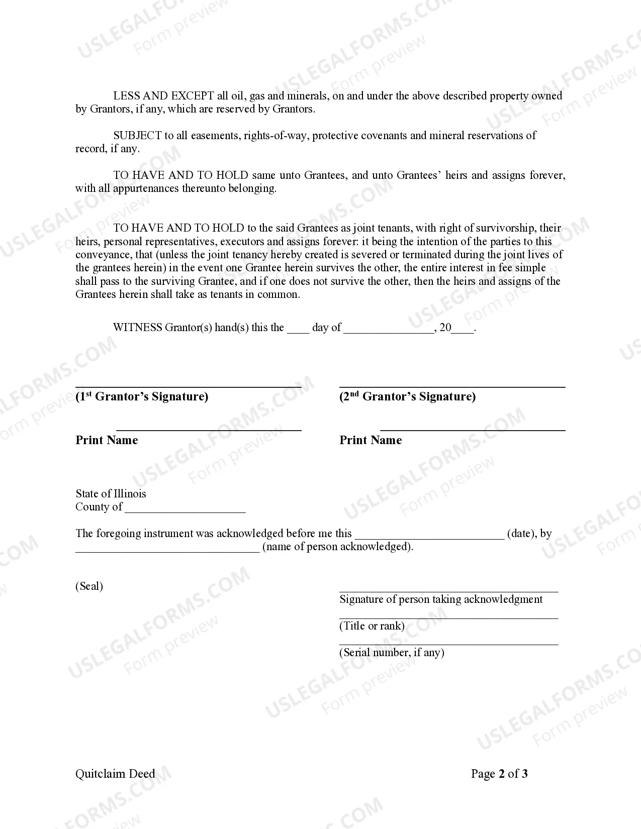 Preview Quitclaim Deed by Two Individuals to Husband and Wife