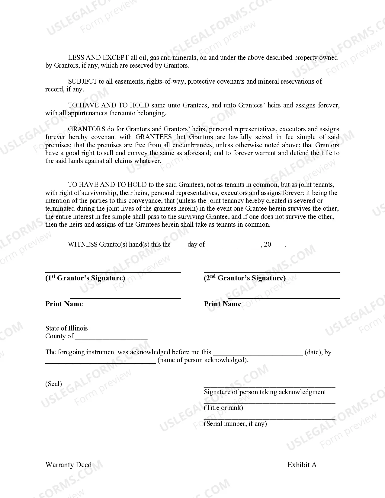 Preview Warranty Deed from two Individuals to Husband and Wife