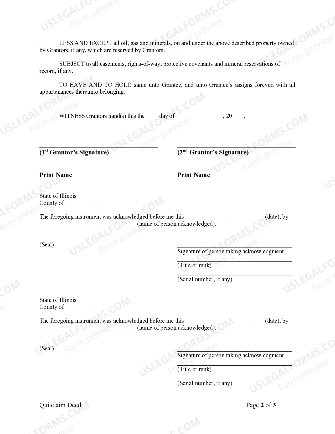 Preview Quitclaim Deed by Two Individuals to LLC