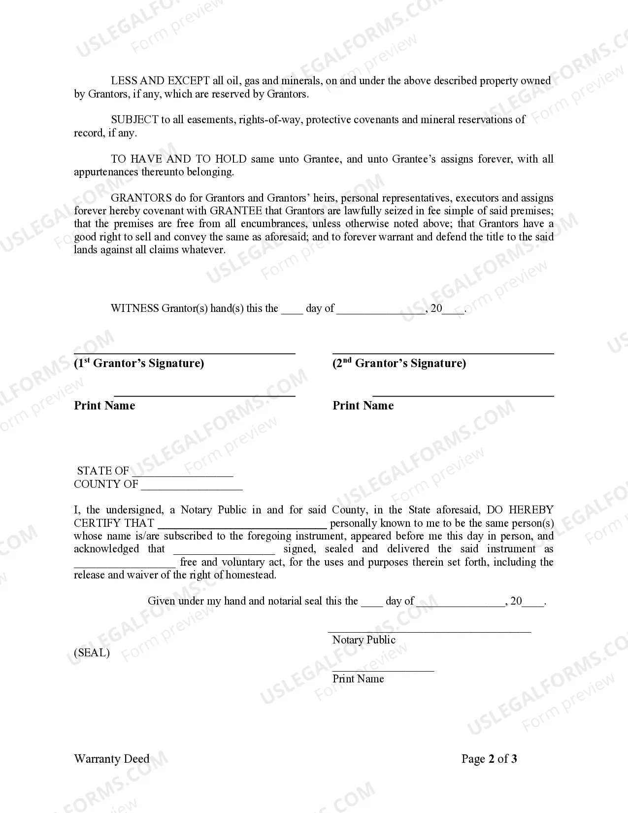Preview Warranty Deed from two Individuals to LLC