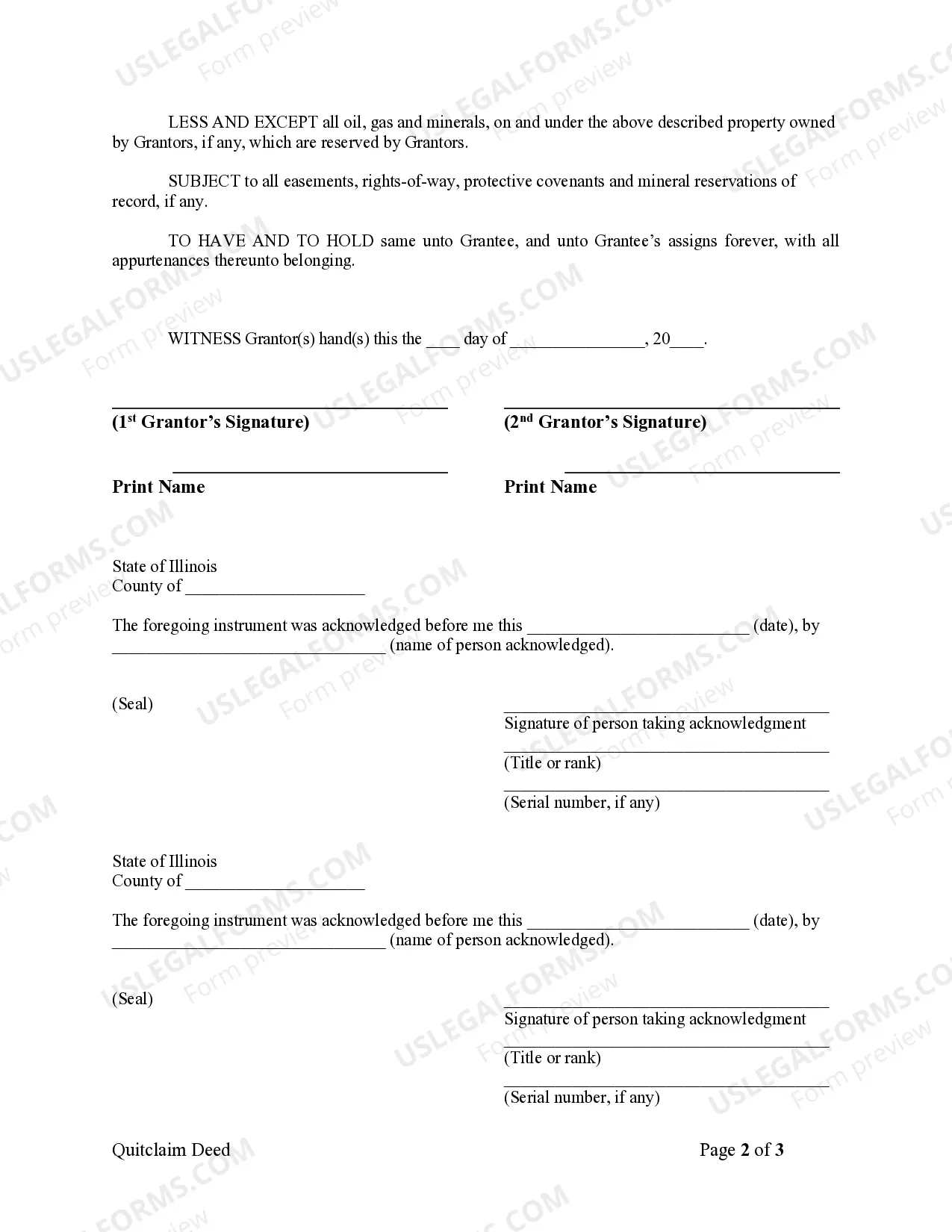 Preview Quitclaim Deed by Two Individuals to Corporation