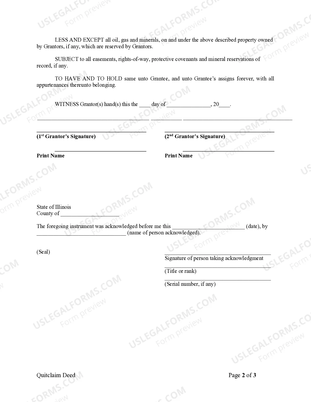 Preview Quitclaim Deed from Husband and Wife to LLC