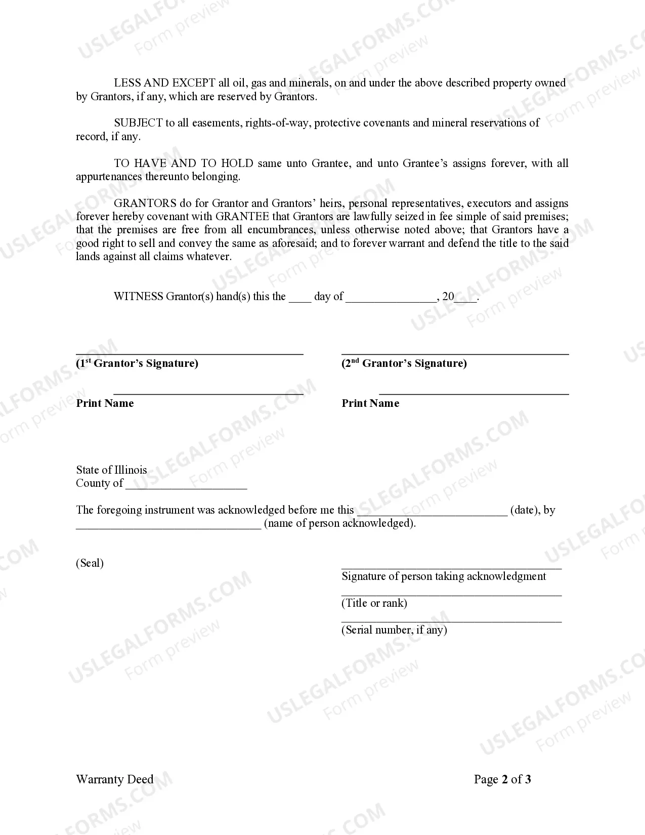 Preview Warranty Deed from Husband and Wife to LLC
