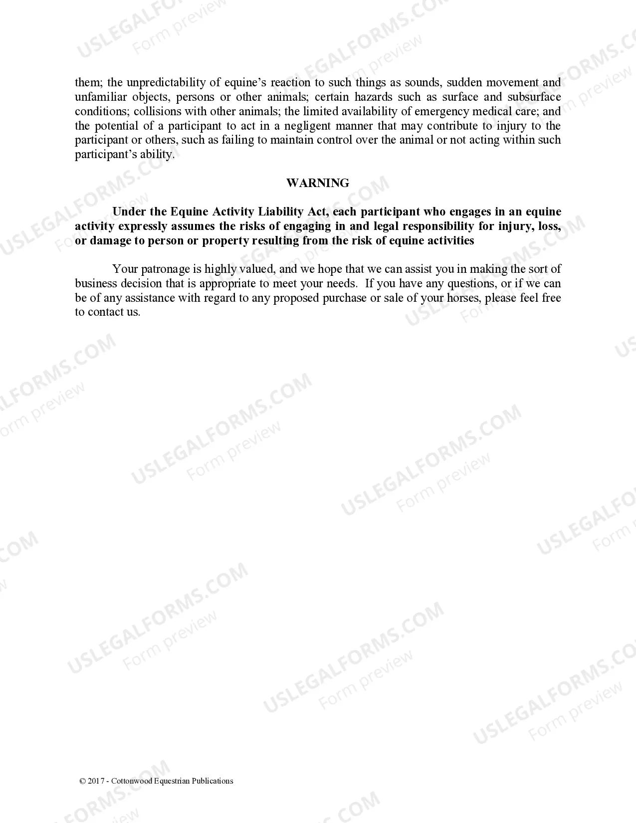 Preview Pre-Purchase Recommendations - Horse Equine Forms