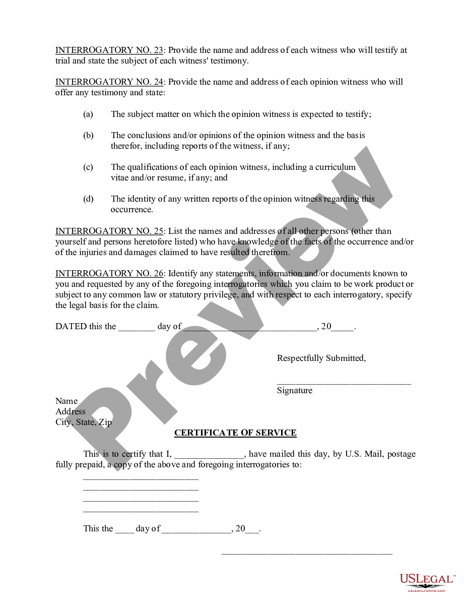 page 3 Motor Vehicle Interrogatories to Defendants preview
