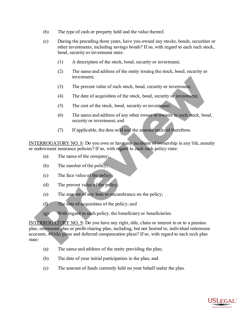 page 2 Matrimonial Interrogatories preview