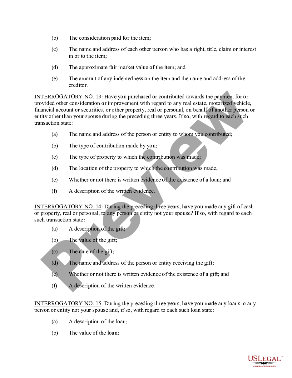page 4 Matrimonial Interrogatories preview