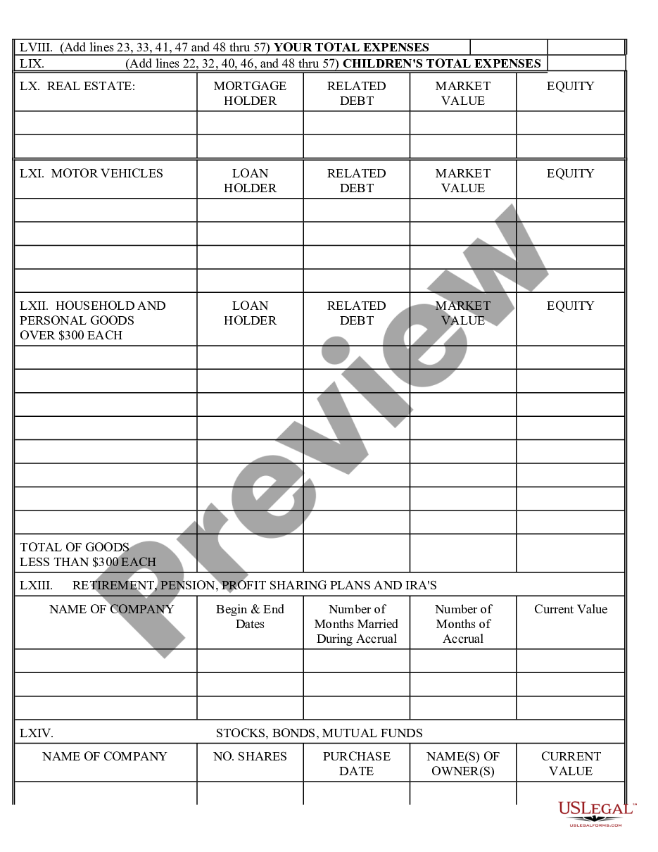 page 2 Financial Statement - Client Worksheet preview