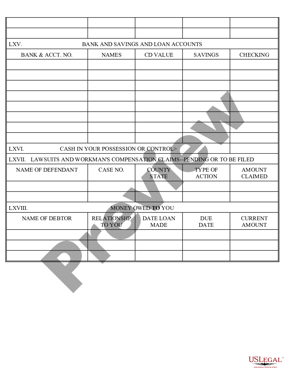 page 3 Financial Statement - Client Worksheet preview