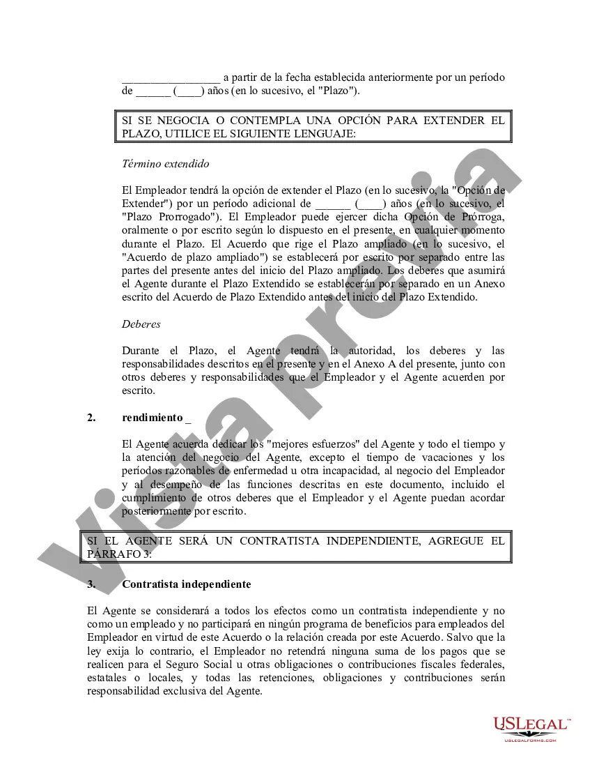 Preview Acuerdo de Empleo Maestro Illinois