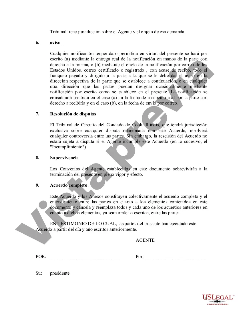 Preview Acuerdo de Empleo Maestro Illinois