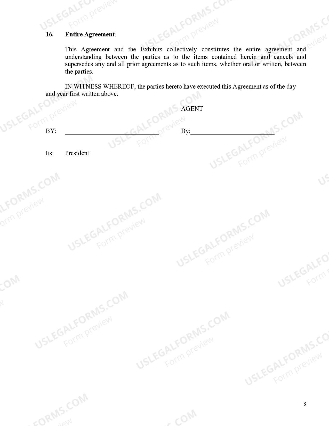 Preview Master Employment Agreement Illinois