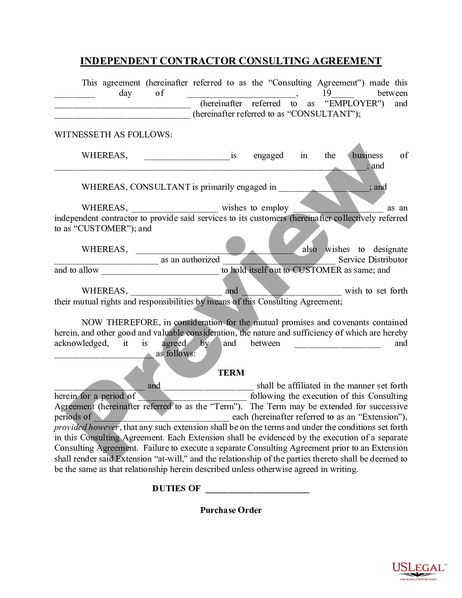 page 0 Self-Employed Independent Contractor Agreement preview