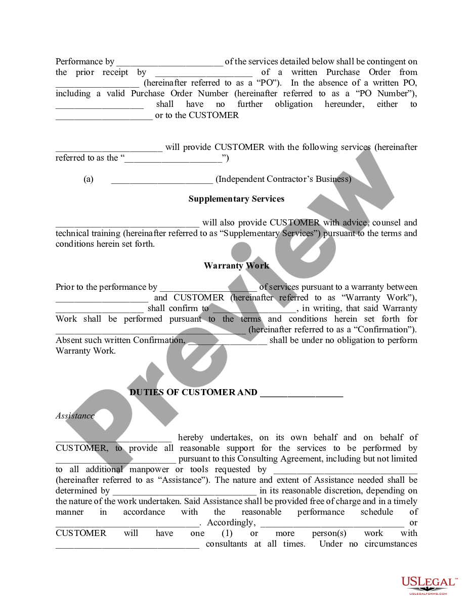 page 1 Self-Employed Independent Contractor Agreement preview