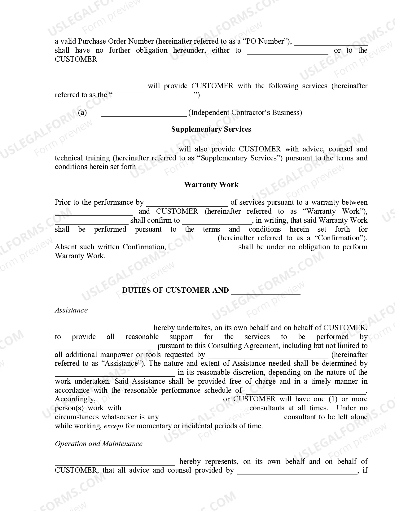Preview Self-Employed Independent Contractor Agreement