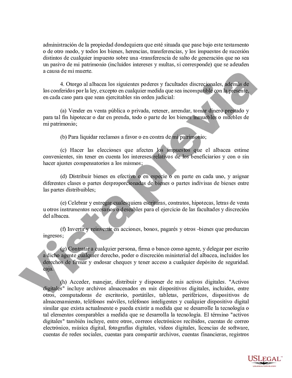 Preview Testamento Simple con Codicilos - Cambios o Enmiendas de Testamento