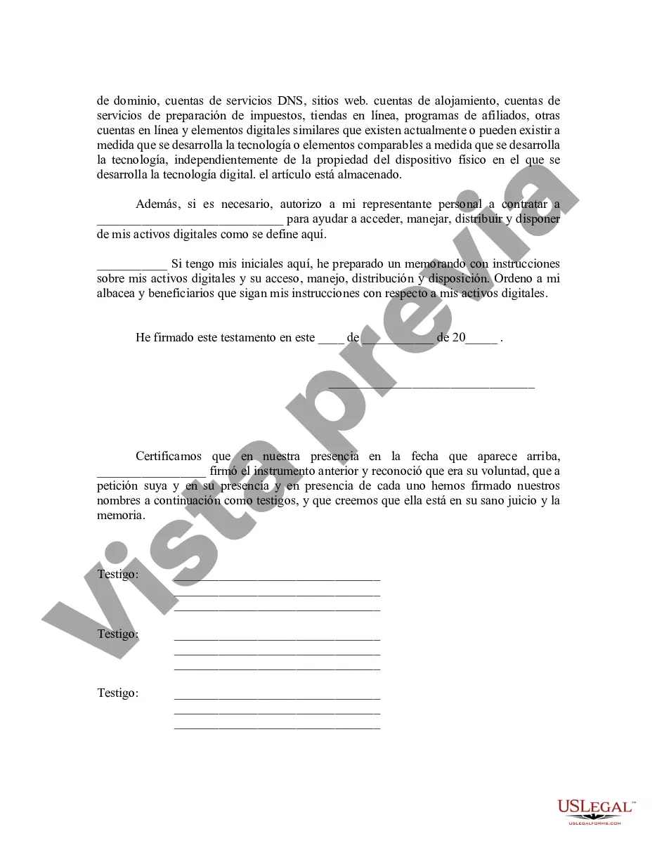 Preview Testamento Simple con Codicilos - Cambios o Enmiendas de Testamento