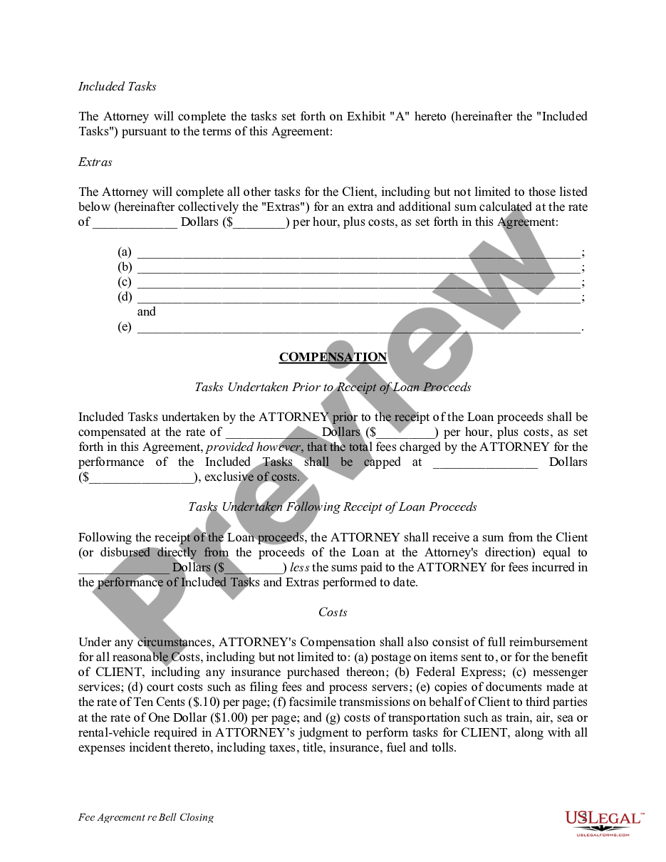 page 1 Fee Agreement preview