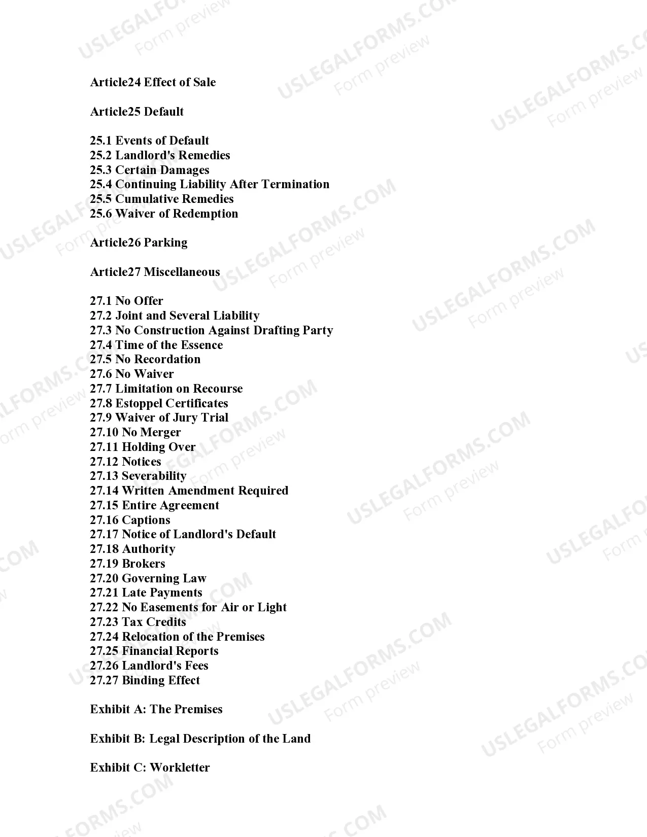 Preview Office Lease