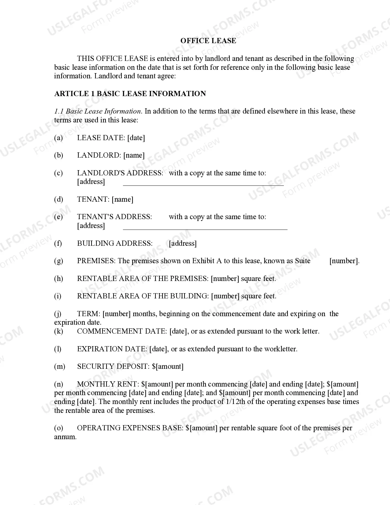 Preview Office Lease