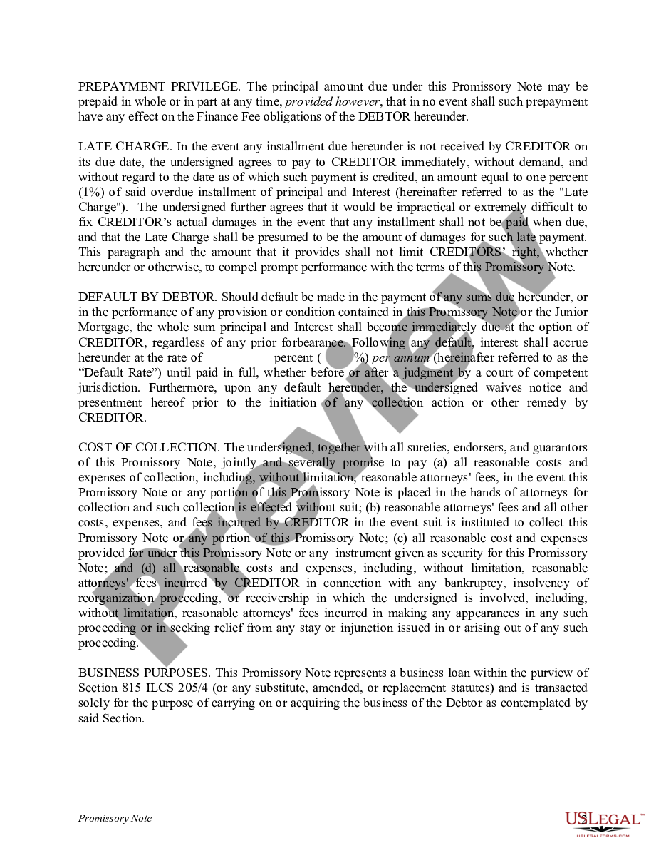 page 1 Promissory Note preview