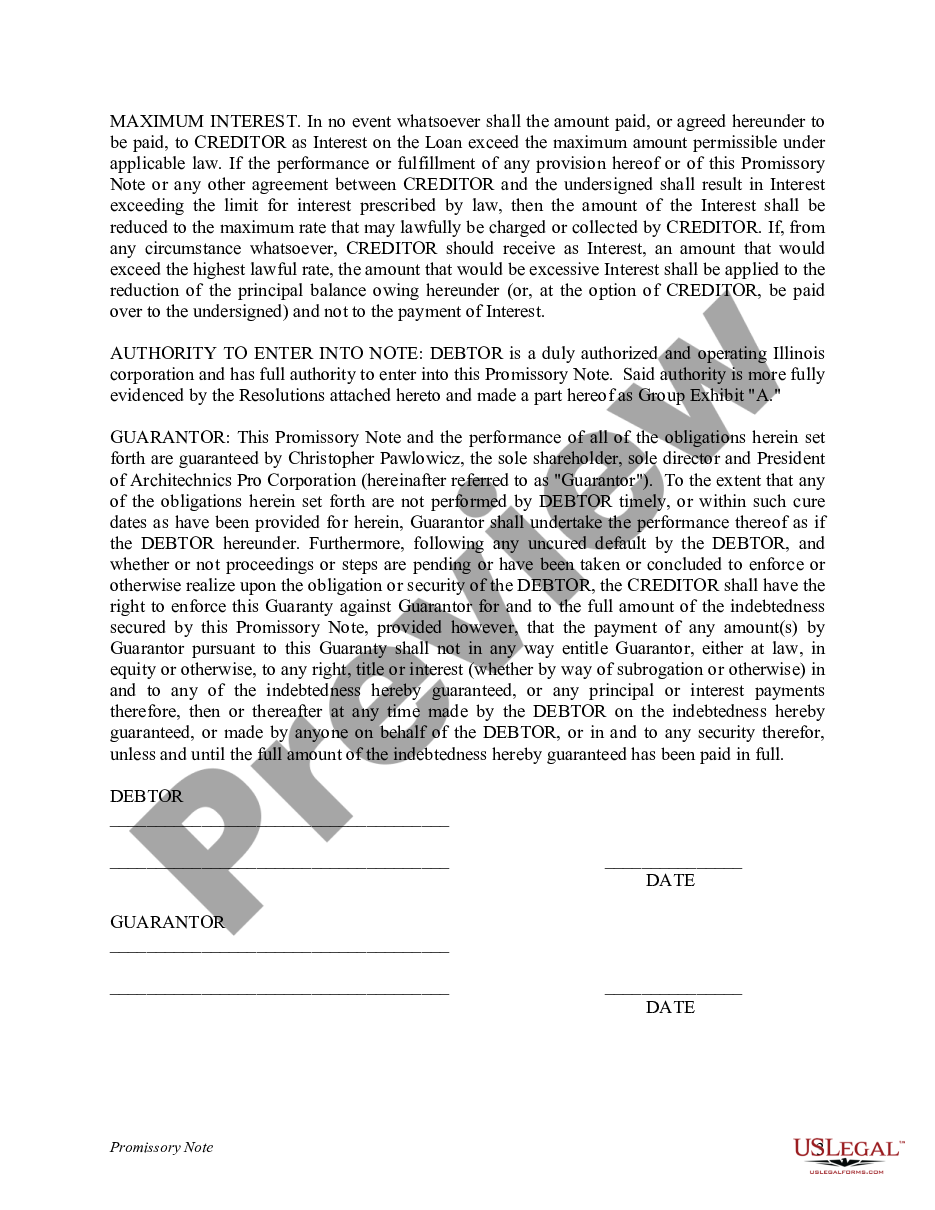 page 2 Promissory Note preview