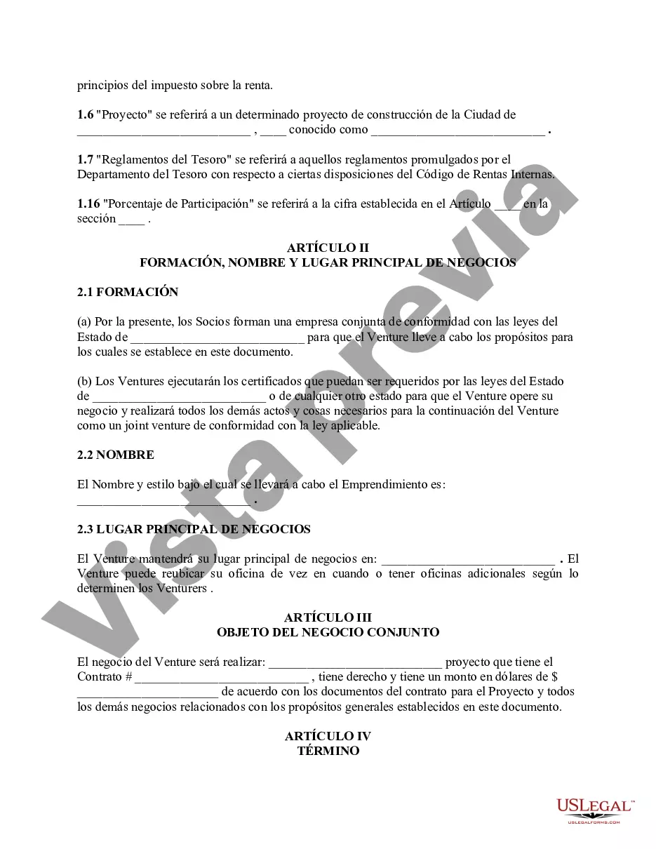 Preview Acuerdos de empresas conjuntas: para un proyecto de construcción o una empresa comercial general