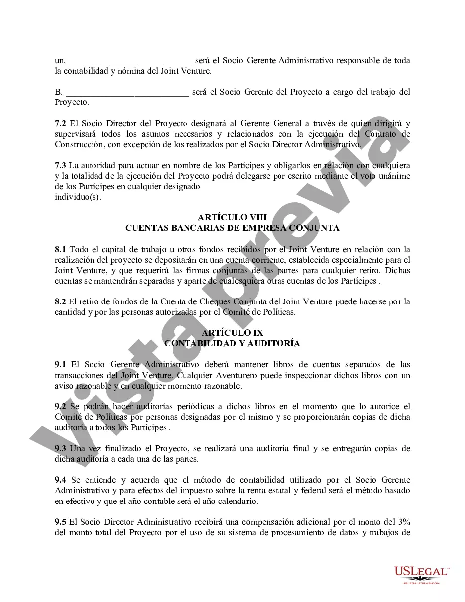Preview Acuerdos de empresas conjuntas: para un proyecto de construcción o una empresa comercial general