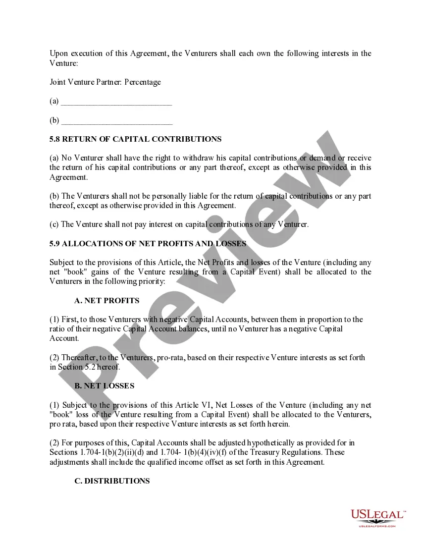 Get Joint Venture Agreements - for a Construction Project or General Business Venture Preview Joint Venture Agreements - for a Construction Project or General Business Venture