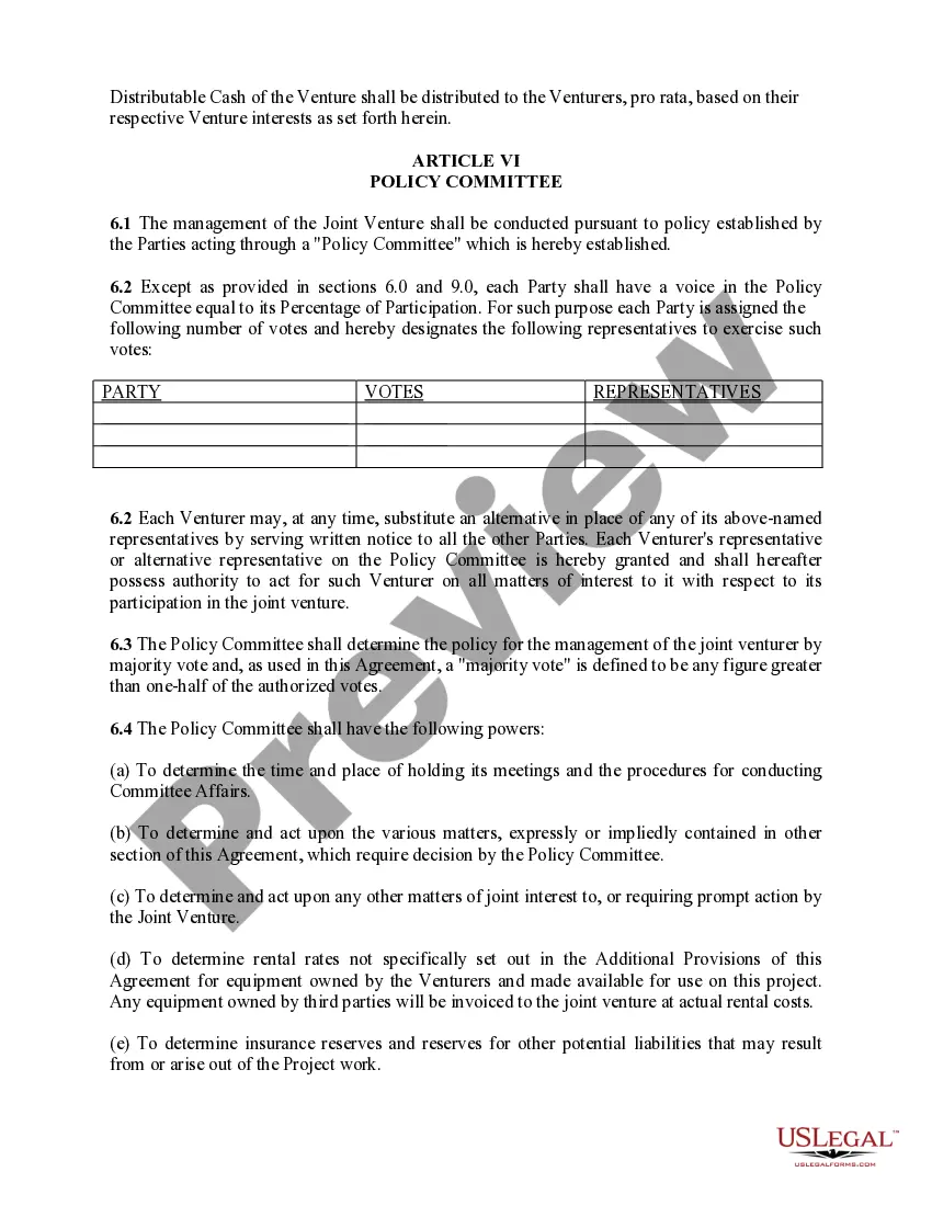 Get Joint Venture Agreements - for a Construction Project or General Business Venture Preview Joint Venture Agreements - for a Construction Project or General Business Venture