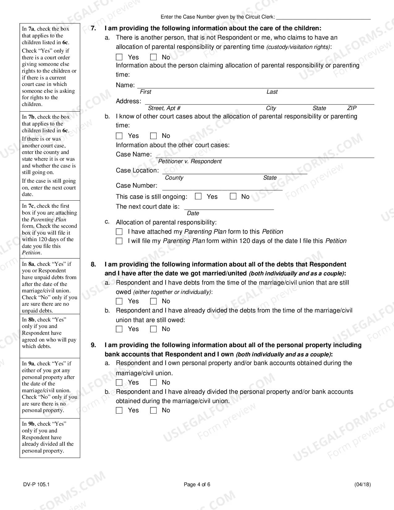 Preview Petition for Dissolution of Marriage - No Minor Children