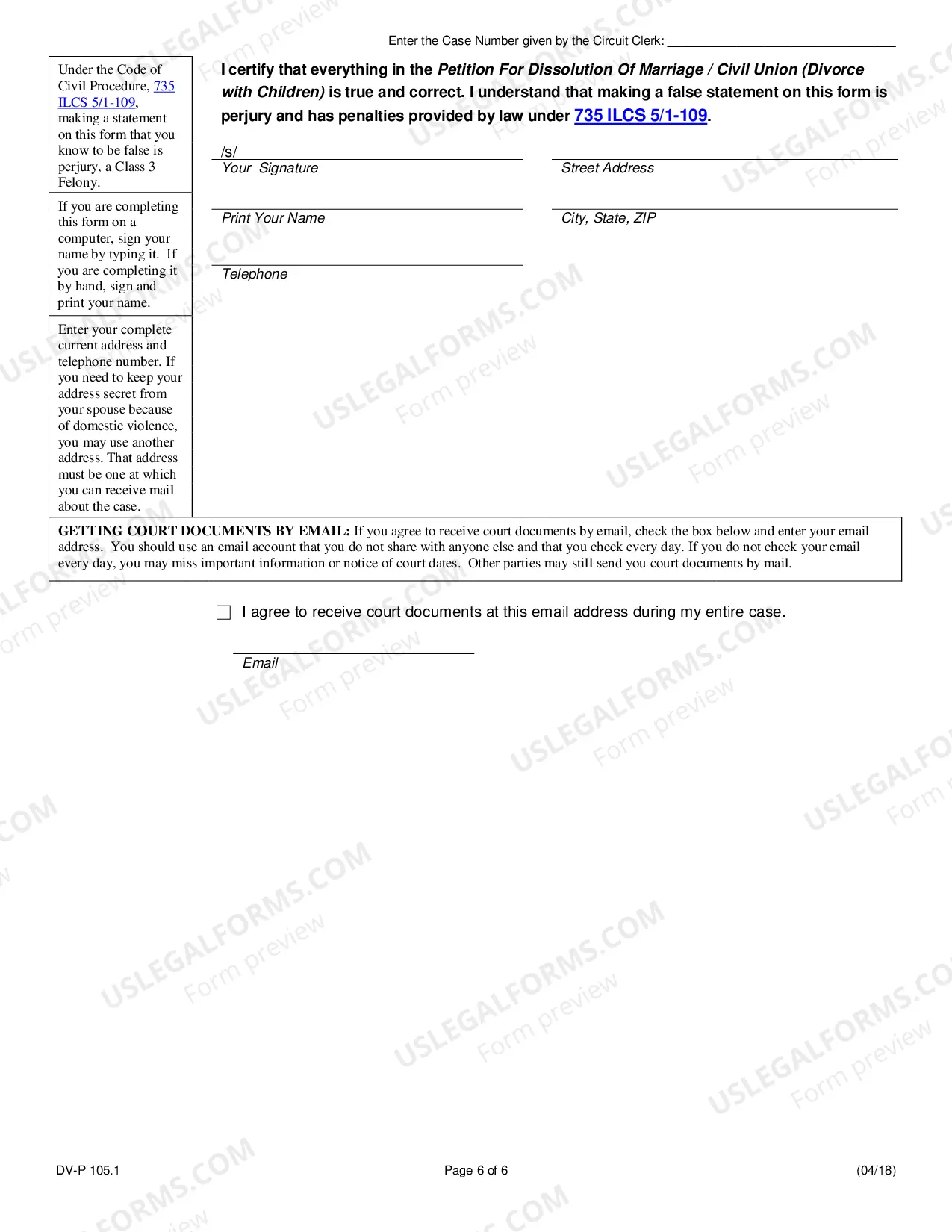 Preview Petition for Dissolution of Marriage - No Minor Children