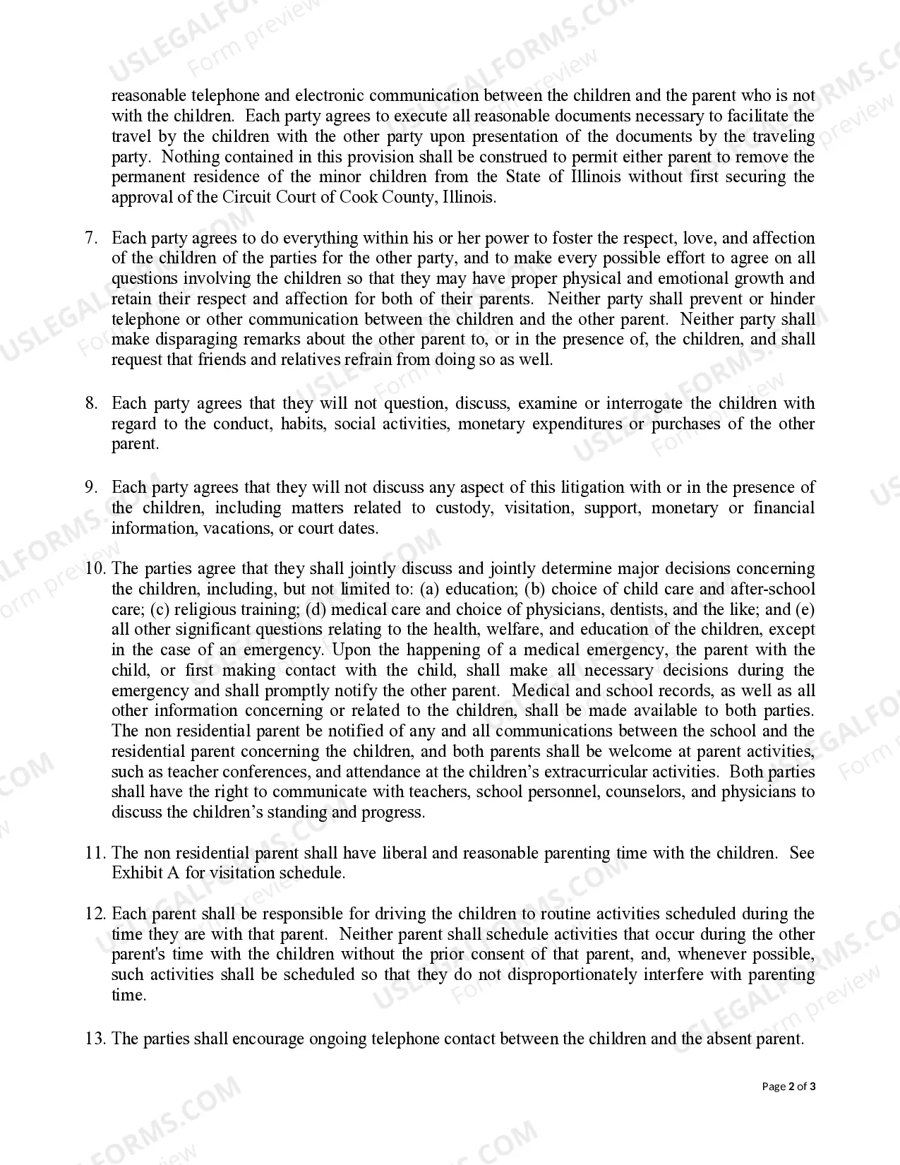 Preview Joint Parenting Agreement