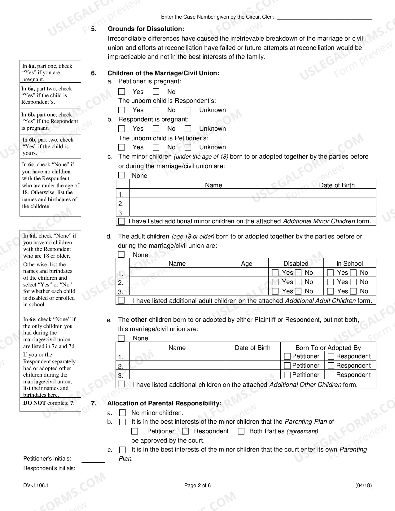 Preview Judgment of Dissolution of Marriage - No Minor Children